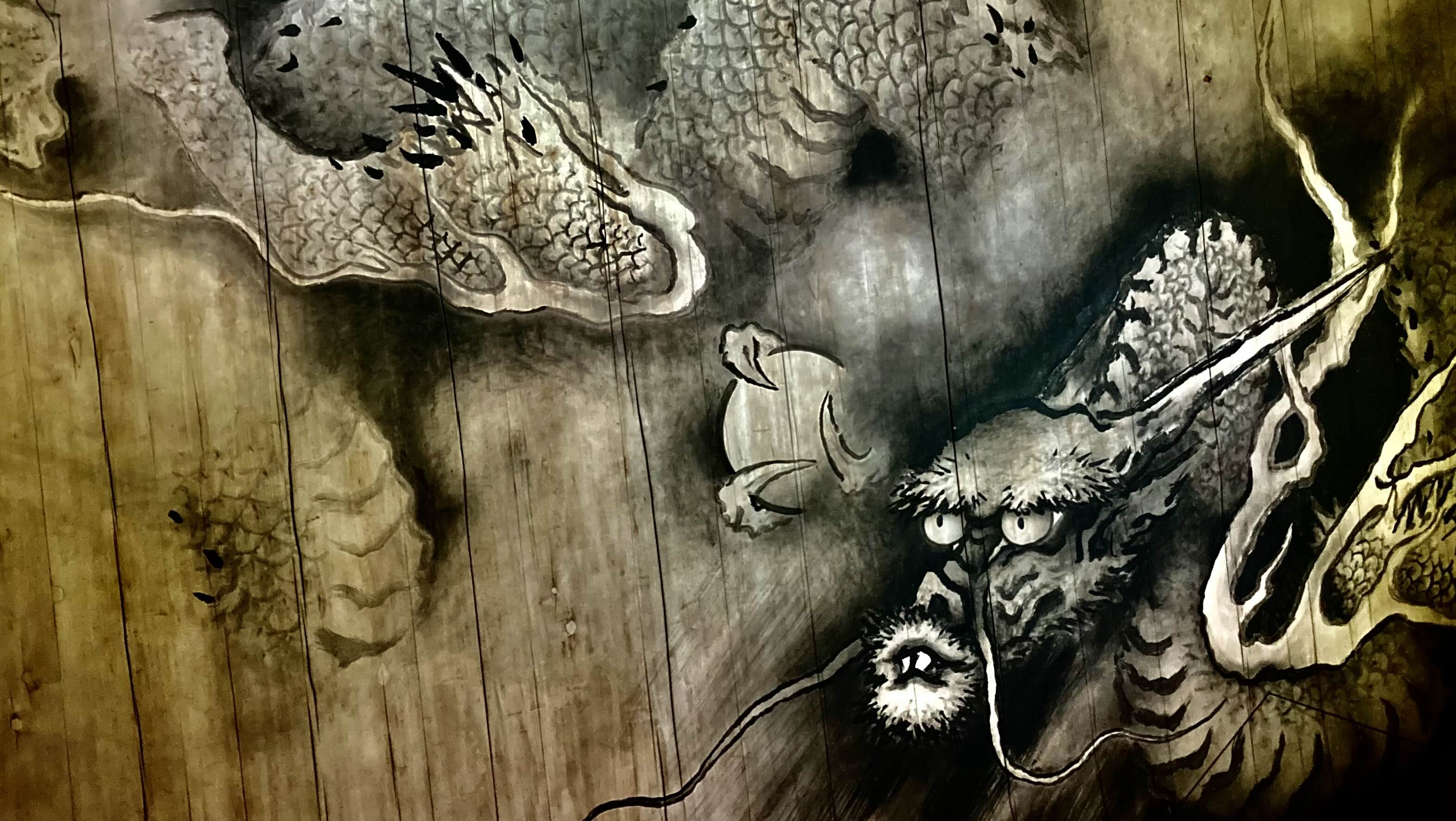 Ink dragon mural